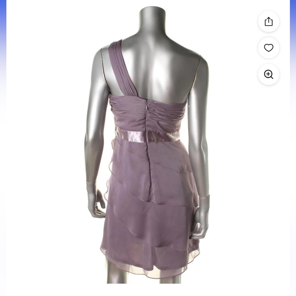 Adrianna Papell Women's Tiered Chiffon One Shoulder Dress size 6 - Picture 3 of 6